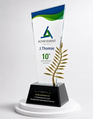 CGXL-12 Clear Crystal Leaf Award