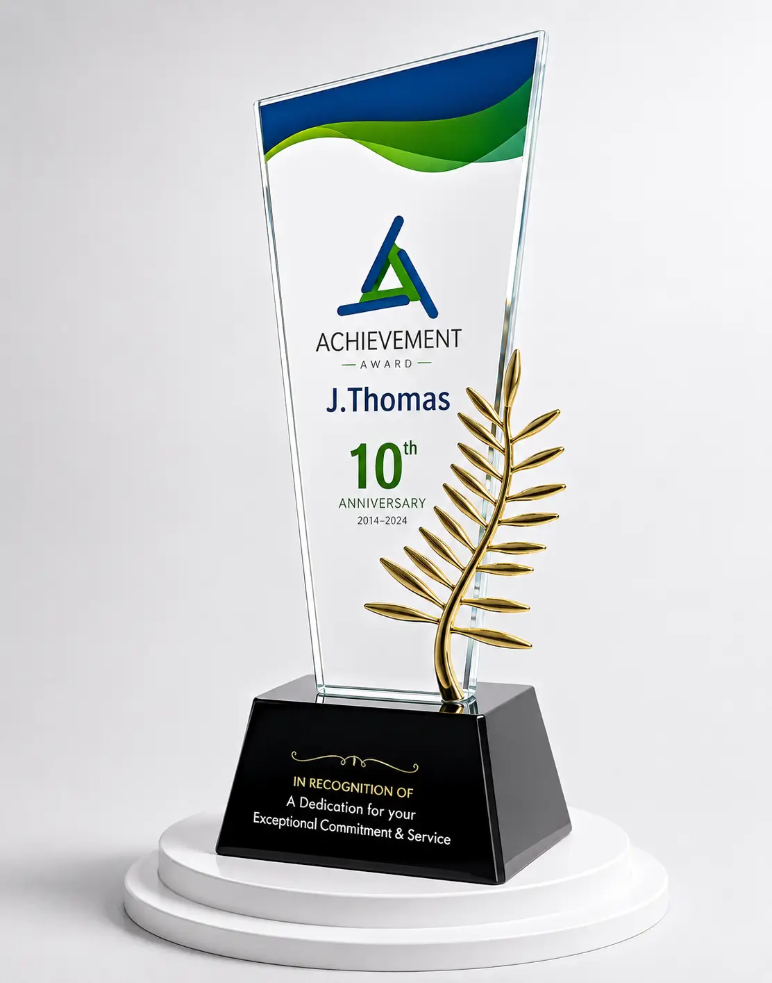 CGXL-12 Clear Crystal Leaf Award