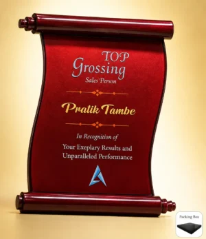 FP-10609 Red Scroll Plaque