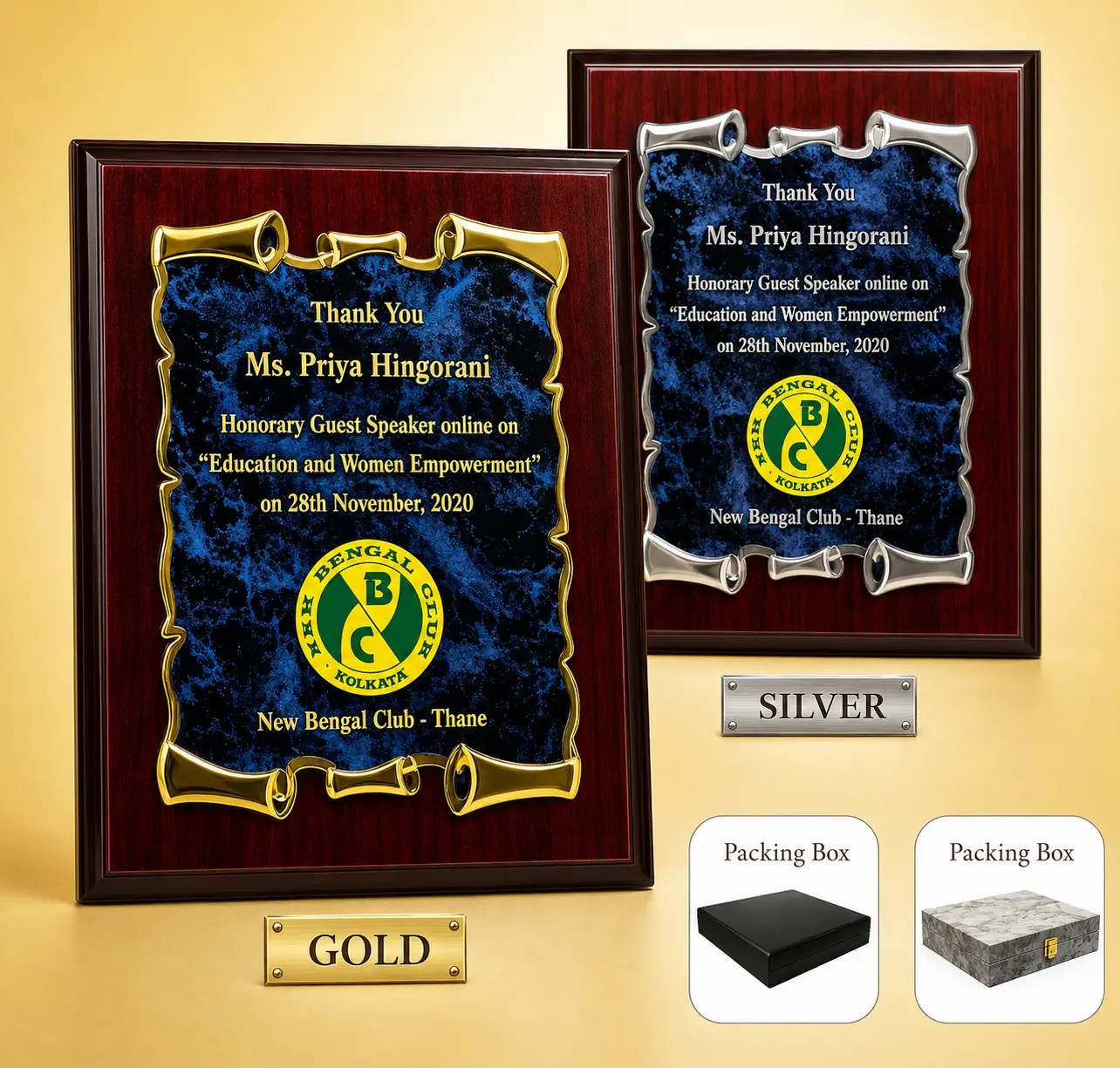 FP-10617 Blue & Gold Plaque