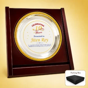 FP-10655 Wood Round Gold Frame Plaque