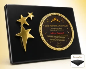 FP-10668 Black Gold Star Plaque