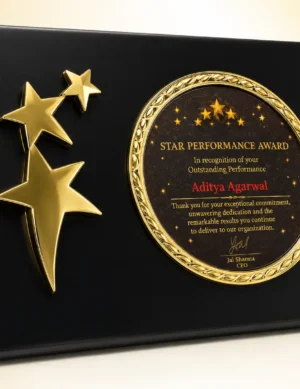 FP-10668 Black Gold Star Plaque