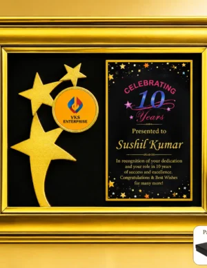 FP-10679 Gold Star Frame Plaque