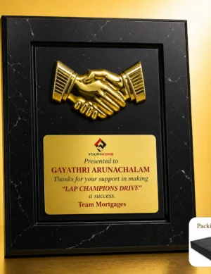 FP-10706 Black Handshake Plaque
