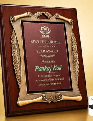 FP-10720 Wood Ornate Gold Frame Plaque