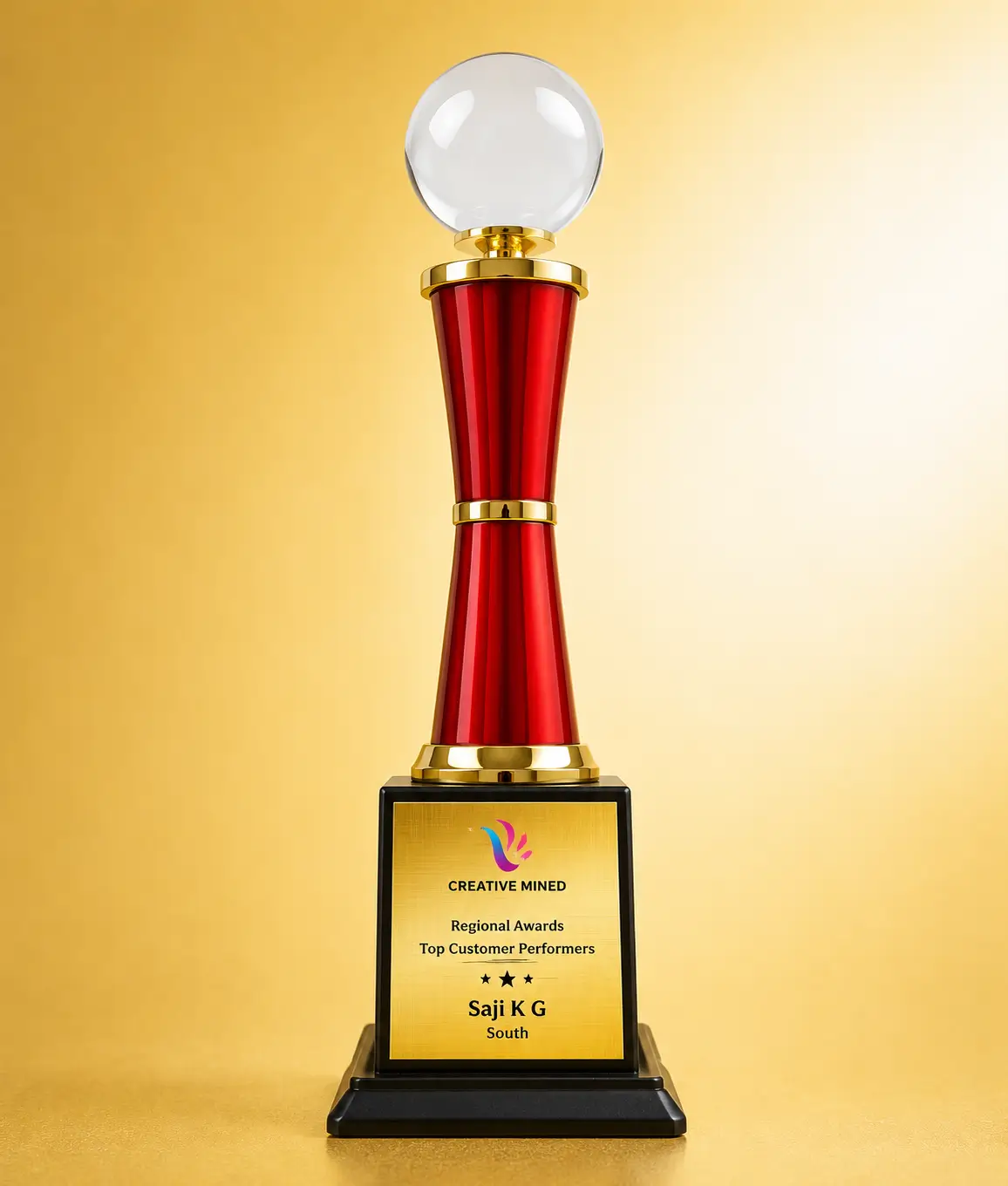 WM-9104 Gold Crystal Ball Column