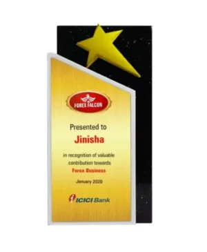 WM-9114 Gold Star Angular Plaque
