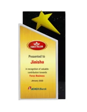 WM-9114 Gold Star Angular Plaque