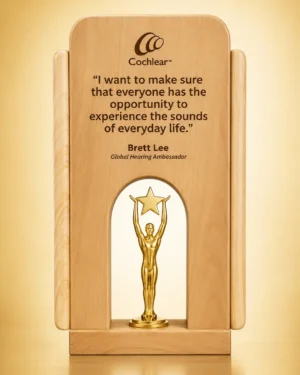 WM-9116 Gold Figure Wood Plaque