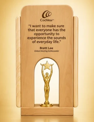 WM-9116 Gold Figure Wood Plaque