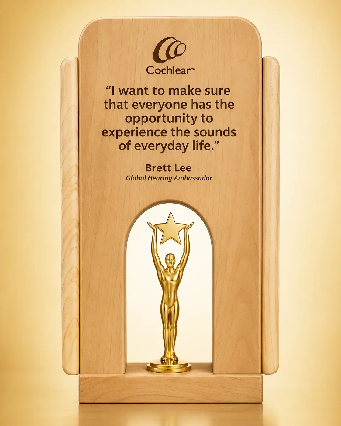 WM-9116 Gold Figure Wood Plaque