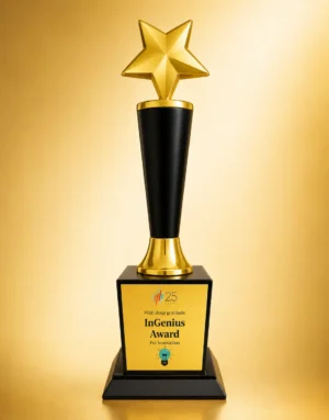 WM-9121 Gold Star Column Trophy