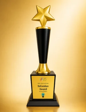 WM-9121 Gold Star Column Trophy