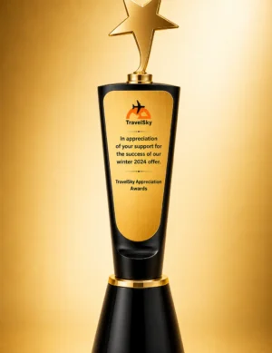 WM-9123 Gold Star Obelisk Trophy
