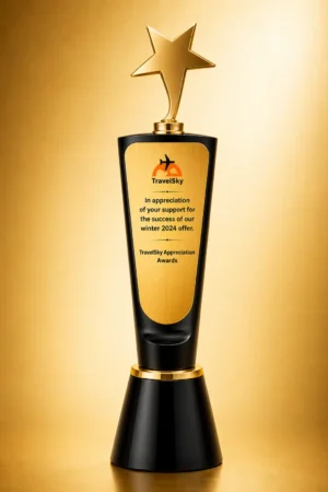 WM-9123 Gold Star Obelisk Trophy