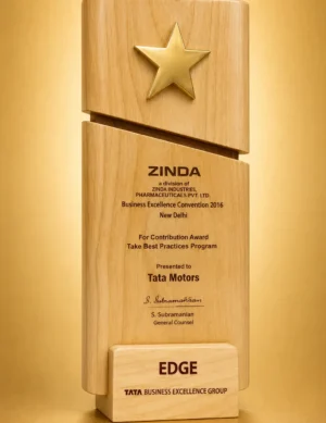 WM-9128 Gold Star Wood Plaque
