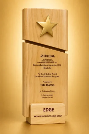 WM-9128 Gold Star Wood Plaque