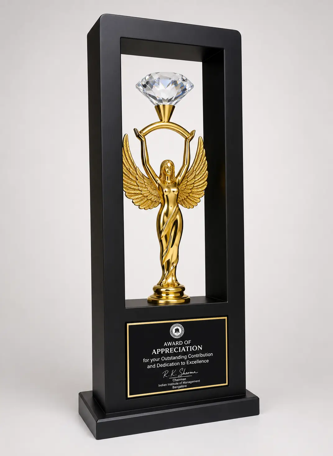 WM-9141 Gold Winged Figure Showcase