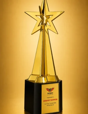 WM-9146 Gold Star Column Trophy
