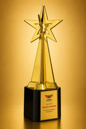 WM-9146 Gold Star Column Trophy