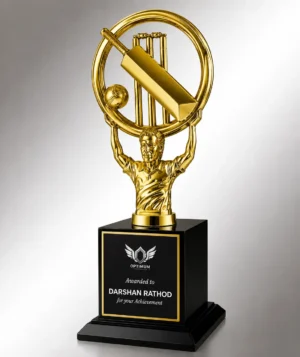 WM-9147 Gold Cricket Batsman Trophy