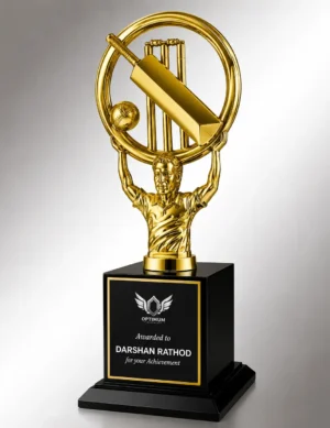 WM-9147 Gold Cricket Batsman Trophy