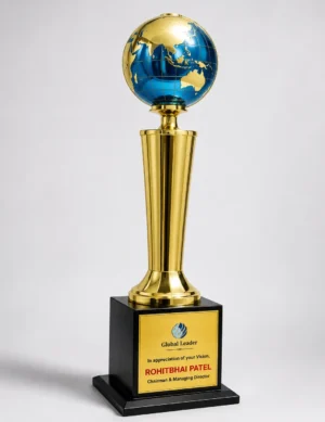 WM-9153 Gold Globe Column Trophy